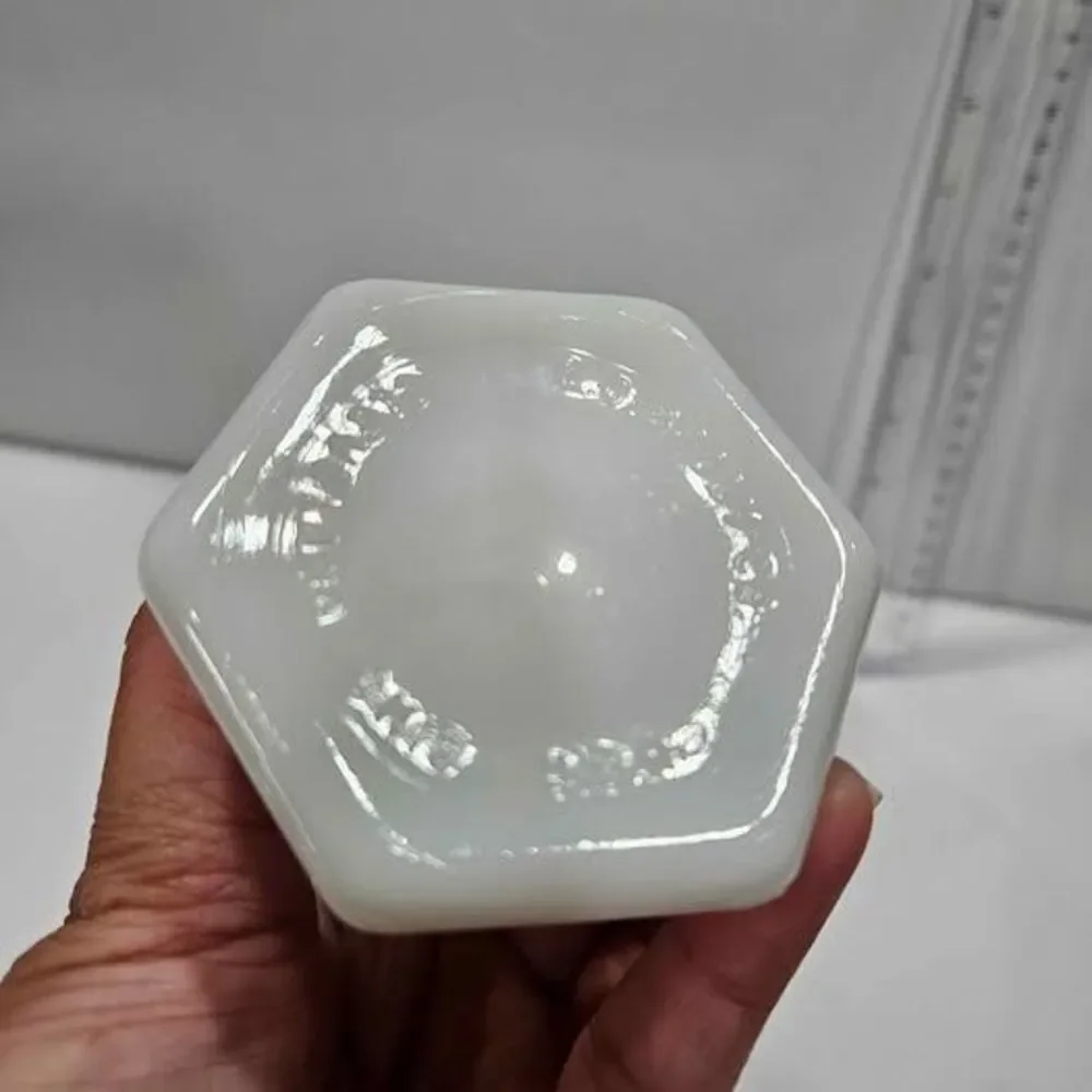 Vintage milk glass hobnail vase